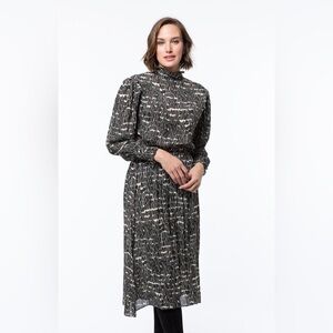 Tyler Boe Geo Sticks Black and White Long Sleeve Dress